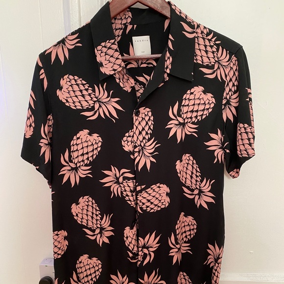 Sandro Pineapple Hawaiian Shirt Pink 
